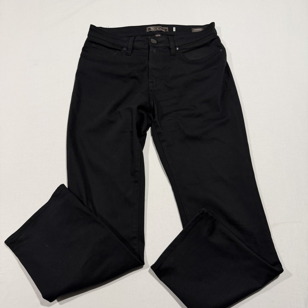 NWOT 34 Heritage Mens 33x32 Charisma Comfort Rise Relaxed Straight Black Pants